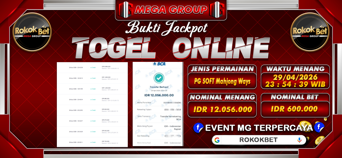Bukti JP situs Rokokbet hari Rabu, 29 April 2026