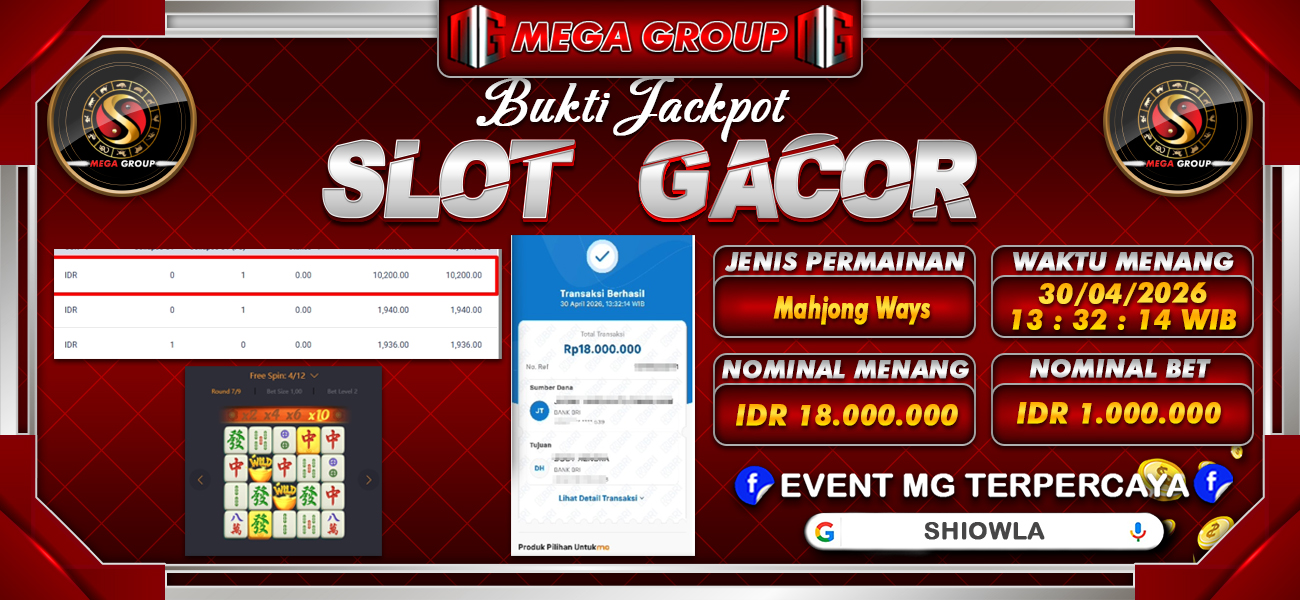 Bukti JP situs Shiowla hari Kamis, 30 April 2026