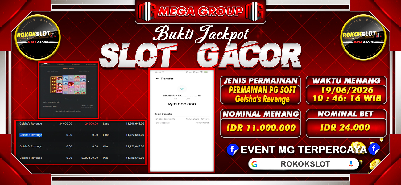 Bukti JP situs Rokokslot hari Rabu, 01 Juli 2026