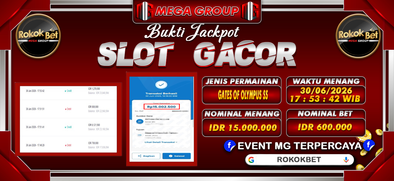 Bukti JP situs Rokokbet hari Rabu, 01 Juli 2026