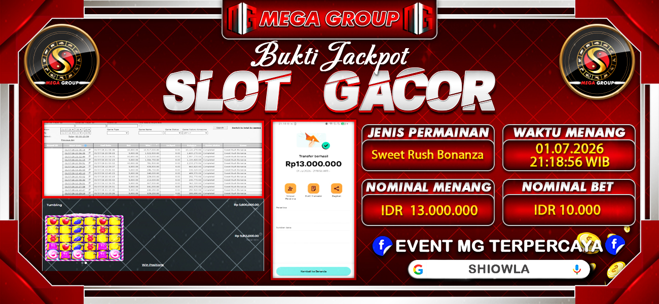 Bukti JP situs Shiowla hari Rabu, 01 Juli 2026